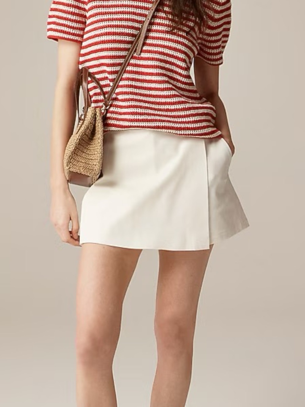 NWOT J Crew Wrap-front skort in bi-stretch cotton blend Preppy Chic Size 2